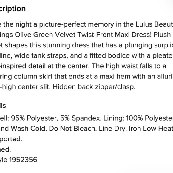 Lulus Beautiful Evenings Olive Green Velvet Twist-Front Maxi Dress - Picture 13 of 14